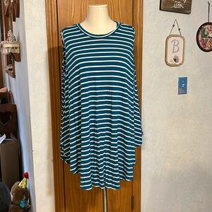 Lane Bryant Blue Striped Sleeveless Top - Women’s Size 18/20